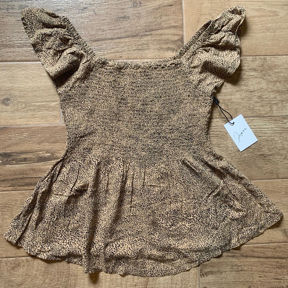 NWT | Cheetah Print Off Shoulder Top | S